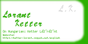 lorant ketter business card